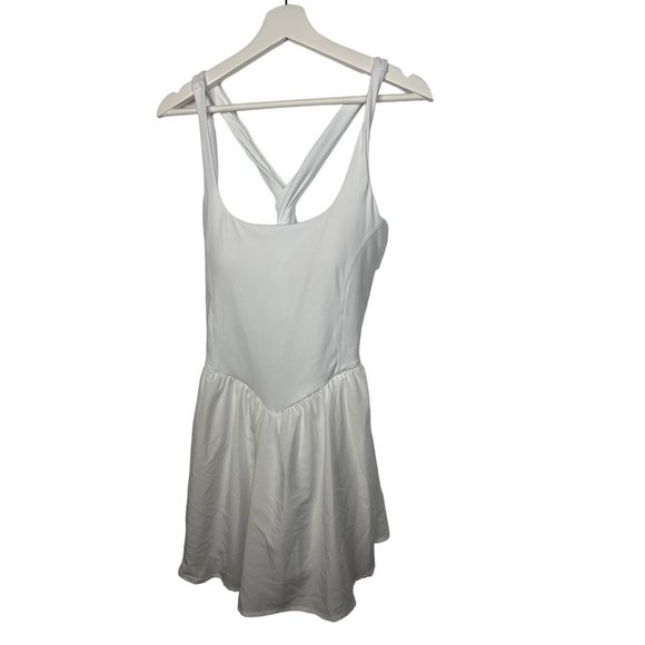 Halara Dress Fit and Flare Mini Short Large Women White Sleeveless Casual Stretc - Picture 4 of 13